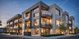 Three-story modern multifamily building